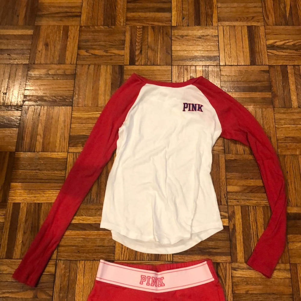 PINK long sleeve shirt and joggers